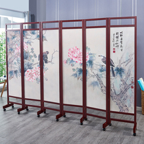 Chinese solid wood screen partition wall Office folding mobile hotel Home bedroom blocking entrance door soft