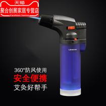 Lighter windproof inflatable igniter cigar point moxibustion point moxa special straight flush gas welding gun spray gun