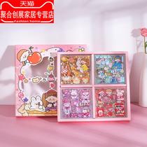100 hand account sticker set waterproof non-trace water Cup paste decorative small pattern cane ins Wind girl heart card