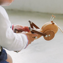 Crop ZOWOO wooden Children Baby toddler hand pull car cable pull rope traction toy educational early education