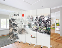 New Chinese style hotel Hotel living room Bedroom office folding mobile partition Net celebrity air conditioning simple movable screen