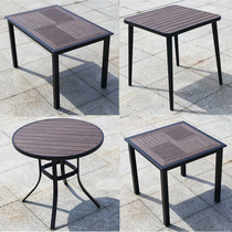 Mojia Corrosion Resistant Wood Table Outdoor Garden Patio Open Air Casual Single Table Single Chair Outdoor Balcony Plastic Wood Table And Chairs