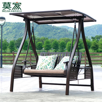 Mojia outdoor swing rocking chair Courtyard garden leisure hanging chair Household balcony Solar wrought iron cast aluminum swing