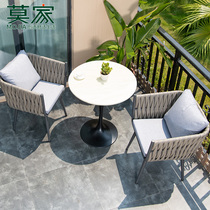 Mojia balcony small table and chair three-piece set combination Nordic light luxury net red leisure tea table one table and two chairs rattan chair
