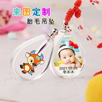 Baby birth gift custom collection DIY fetal hair pendant necklace pendant 12 zodiac baby souvenir