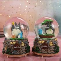 Lantern floating snowflake cartoon chinchilla glass crystal ball music box music box music box creative girl children's birthday gift