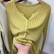 Foreign trade export France Italy Yu Shan 2021 New early autumn pit long sleeve knitted cardigan sweater blouse tide