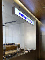 Stainless steel light box billboard led light ceiling double-sided coffee shop luminous Korean door head signboard custom made