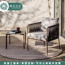 Outdoor dining table and chair combination Nordic simple waterproof Villa courtyard outdoor balcony sofa single casual small table and chair