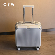 OTA suitcase women small light 18 inch boarding small number password suitcase with travel tie bar leather suitcase man 20