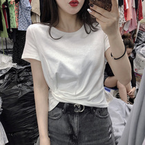 (Who wears who thin) 2021 summer new sequin short-sleeved t-shirt female student base shirt Western style shirt top
