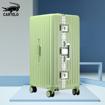 Aluminum frame oversize suitcase 30 inch female mesh red student pull bar case 28 male leather case suitcase password box