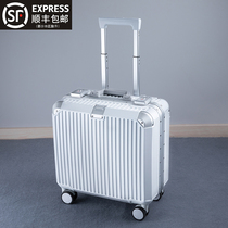 Luggage 18-inch female small lightweight can be boarded chassis sub-universal wheel aluminum frame aircraft suitcase trolley case 20 men