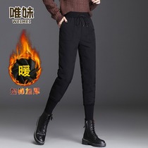 Down cotton pants children 2022 new autumn and winter fashion Korean version of cotton padded high waist slimming casual Harlan pants