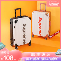sup luggage ins Net red female 20 inch small light trolley case 24 male college student password travel leather box