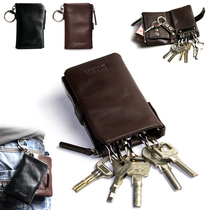 Key Bag Men Genuine Leather Large Capacity Card Bag Woman Zero Wallet Zipped Home Car Lock Spoon Button Shell Jacket Waist Hanging Mini