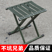 Folding chair military green small Maza iron pipe outdoor portable adult fishing chair small bench home folding stool