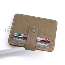 Genuine leather Mountain Sheep Piccard Buckle Small Card Clip Female Style Student Sleeve Men Zero Money Bag Portable Pocket Package Brief