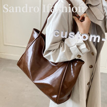 Tide brand women bag 2021 New Vintage Joker shoulder underarm bag large capacity commuter tote bag soft leather mobile phone bag