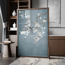 New Chinese screen partition living room entrance entrance simple modern solid wood bedroom shielding home mobile seat screen