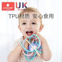 scoo family nest baby tooth gum tooth gum grinding stick bite glue silicone baby Manhattan hand clutch ball toy can be boiled