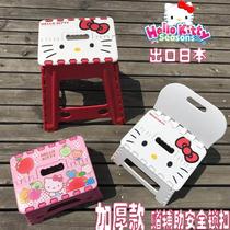 Japanese high quality kitty cartoon padded plastic folding stool Chair Childrens small bench home