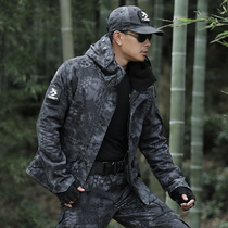 Camouflage jacket plus velvet padded tactical jacket suit suit Mens Military fan uniform military version Python camouflage shirt