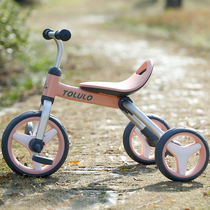 Childrens tricycle folding new aluminum alloy baby shock absorption balance car pedal bicycle two-in-one bicycle
