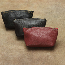 Genuine leather ladys zero wallet multifunction student head layer cow leather card bag key bag hooked up to your car spoon zero money bag