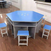 Hexagon experimental desk of hexagonal computer desk for primary and middle school students hexagonal table of hexagonal table for students and microcomputer desk of hexagon table