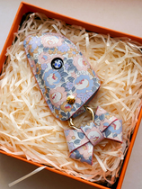 Applicable BMW knife frontal key bag small broken flower cover 3 series of 5 series gift gift cow leather handmade custom