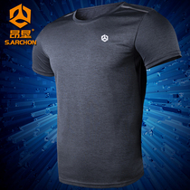 Instructor tactical summer quick-drying T-shirt mens outdoor sports round neck short sleeve Special forces military fan half sleeve quick-drying jacket
