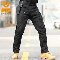 Ang Ken tactical pants mens training military pants straight tube loose mountaineering pants spring and autumn tooling outdoor sports leisure work