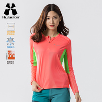 hylaeion rainforest outdoor spring and summer round neck quick-drying T-shirt women thin sports short sleeve slim long sleeve