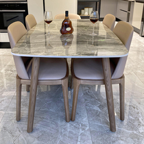 Nordic marble rock board table modern simple small family dining table solid wood dining table and chair combination