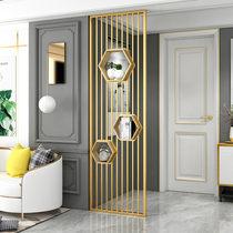 Nordic screen partition Light luxury creative home Wrought iron decoration Dining living room entrance Stainless steel small apartment hollow wall
