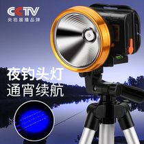 Night Fishing Blue Light Fishing Headlights Special Headlights Charging Super Bright High Power Outdoor Super Light Waterproof