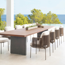 Outdoor Table And Chairs Patio Open-air Embalming Wood Mesh Red Rattan Chair Combined Waterproof Sunscreen Garden Villa Hotel Outdoor Chair