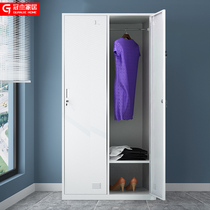 2-door steel locker Household staff iron cabinet Household metal wardrobe Two-door iron wardrobe locker with lock