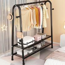 Sturdy simple wardrobe door-to-door hanger shoe rack integrated double-layer hanging wardrobe iron frame wardrobe rental room