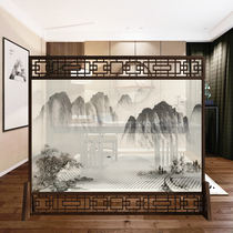New Chinese living room partition occludes the entrance semi-transparent screen Solid wood door Office simple modern bedroom seat screen