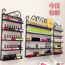 Net red gold nail rack Wall-mounted nail polish shelf Wrought iron nail oil glue storage display cabinet Lipstick storage shelf