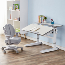 Export Berlin children learning table and chair set solid wood primary school writing desk double lift junior high school students desk light luxury