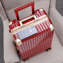 Red Suitcase Wedding Woman Pull Rod Box Delight Box Small 20 Inch Bride Out of box Dowry Suitcases Escort box