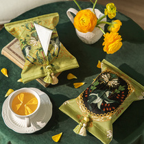  Fanju style European American car tissue box Living room coffee table tissue cover Household tissue bag paper pumping cloth art box