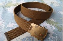 1950s aid to North Korea Brass buckle head Linen belt 2 versions Fidelity bag Old thick quaint
