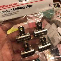4-pack 25mm silver Bullhead clip bulldog clips stainless steel ticket clip card drawing clip small clip