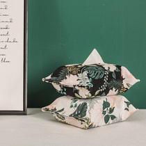  ins Nordic plant fabric tissue cover fabric cotton and linen tissue cover Household car tissue cover Car bag