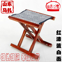 Quality good Shandong solid wood Mazzarga coarse locust date Trojan horse Zabb face fishing stool portable folding red Trojan horse