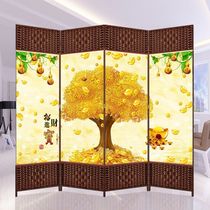 Chinese screen lucky partition Simple folding living room mobile brake folding screen Simple modern hotel bedroom screen